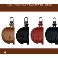 Luxury PU Leather Case for Bowers & Wilkins B&W Pi8 Wireless Earbuds with Strap Anti-Drop Shockproof Cover Earphones Accessories