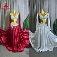 Dancer's Vitality Belly Dance Gala Show Outfit Senior AB Stones Bra+Split Long Skirt Suite Oriental Dance Contest Clothes Custom