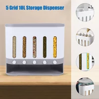 5 in 1 Wall Mounted Rice Dispenser Grain Bean Storage Container Separate Compartment Kitchen Plastic Storage Tank
