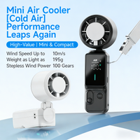 Rechargeable Handheld Fan Powerful Wind Ultra-Quiet Fan LED Digital Display Portable Summer Cooling Fan Like DJI