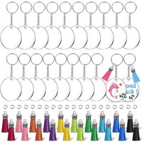 DIY Acrylic Keychain Making Kit with Metal Rings, Tassels & Clear Discs - Customizable Handmade Keyring Set for Thank You Gifts