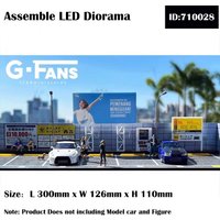 G Fans 1/64 Scale Car Garage Miniatures Model Car Parking Lot Diecast Scene Display Vehicle Parking Lots Diorama Garage Models