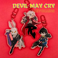 Customize Design Dante Lady And White Rabbit Acrylic Keychains Anime Themed Keyring Collectible Accessories