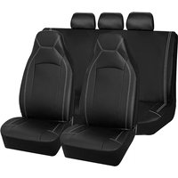 AUTO PLUS Universal High Back Bucket Leather Car Seat Covers Premium Waterproof Leather Full Set Airbag Compatible