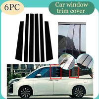 6pcs Glossy Black Silvery Door Window Pillar Posts Trim Cover Decal Stickers Fit for Toyota Noah Voxy Esquire R80 2014 2015-2021