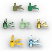 MOC 10PCS 30176 Round 1x1 With 3 Bamboo Leaves Substitutable Bricks Plant Grass Building Block Toys Adults Boys Holiday Gifts