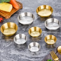 1Pcs Appetizer Plates Sauce Dishes Mini Bowl 304 Stainless Steel Seasoning Tray Individual 7/8/10/11cm Sauce Plate