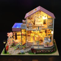 Doll House Miniature Doll DIY Assembly Building Model Villa Kit Production Small Room Toys Home Bedroom Decoration Birthday Gift