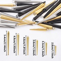 5pcs Various Length No Tarnish 304 Stainless Steel Pointed Cone Pendants For Jewelry Making Supplies Steam Punk Charm Components
