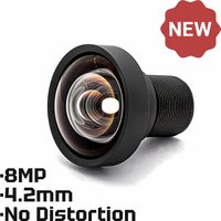 HD 8MP M12 Mount Lens 4.2mm No Distortion Aperture F1.8 Format 1/1.8" With 650nm Filter For Surveillance Security CCTV Cameras