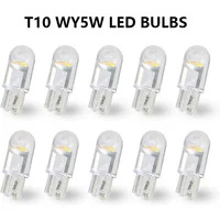 10PCS Car LED Bulb T10 W5W WY5W Signal Light White 12V Auto License Plate Lamps Reading Dome Lights Car Wedge Parking Lights