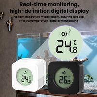 LCD Digital Mini Aquarium Thermometer Magnetic Glass Cleaner Brush Fish Tank Temperature Gauge Temperature Sensor Monitor