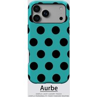 Aurbe Matte 2-in-1 Film Magsafe Case For iPhone 17 16 15 Plus 17 Pro Max Shockproof Hard Shell Turquoise Black Polka Dots Case