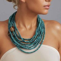 Statement Boho Multi-layer Beaded Necklace Handmade for Women Wedding Party Jewelry