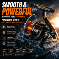 ROLLFISH SR Spinning Reel – 2000F to 6000F, 6.1:1 Gear Ratio, 6+1 Ball Bearings, 20lbs Max Drag (Saltwater)