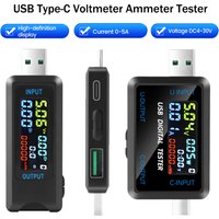 Type-C USB Tester Voltmeter Ammeter Capacity Tester DC 4.5~36V 0-8A Multi-function Power Bank Charger Detector