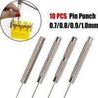 10 Pcs Iron Pin Punch 0.7-1.0mm Watch Strap Belt Bracelet Remover Adjust Gadget For Repairing Hand Manual Tools
