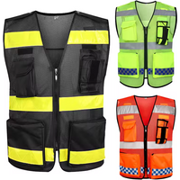 Mesh Breathable Safety Vest Summer Security Workwear Pockets Custom Logo Construction Work Vest