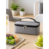Portable Insulated Lunch Bag with Aluminum Foil Lining and Carry Handle, Bento Cooler Bag for School, Work, Travel and Picnic