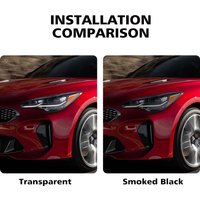 For Kia Stinger 2018-2023 Smoke Black High-Gloss Pre-Cut TPU Headlight Protective Film PPF Anti-Scratch Vinyl Wrap Cover Kit