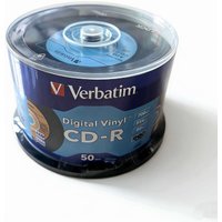 Verbatim Digital Vinyl AZO CD-R Music CD Discs Empty CDR Disks 80min 700MB 52X 50Pcs/Pack Five Colors