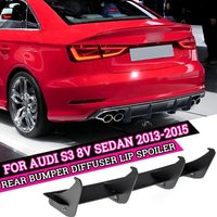 For Audi S3 8V Sedan 2013-2016 Car Rear Bumper Valance Diffuser Splitters Spoiler Lip Rear Bumper Protector Car Accessories