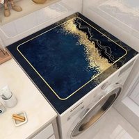 Marble Washing Machine Dust Cover Waterproof Oven Microwave Fridge Top Protector Mat Coffee Drain Pad Table Placemat
