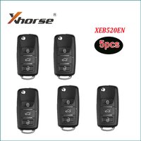 5pcs Xhorse XEB520EN upgrade of XEB510EN B5 with XT27B Super Chip 3 Buttons Remote Key for Volkswagen Car Keys for VVDI Key Tool image 3