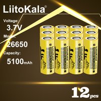 12PCS LiitoKala Lii-51S 266505100mAh Rechargeable Li-ion Battery 4.2V Max Voltage Durable for Power Tools
