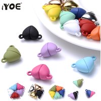 5-10pairs Heart Magnet Connector Clasp End Connector Round Magnetic Charms For Making Jewelry Clasps Couple Bracelet Necklace