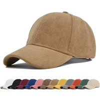 Solid Suede Retro Baseball Caps For Men Women Spring Autumn Street Snapback Hip Hop Hat Adjustable Faux Fur Sunscreen Visor Cap