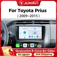 Ainavi Car Radio For Toyota Prius 2009 2010 2011 2012 2013 2015 XW30 Wireless Carplay Android Auto Car Multimedia Player 2 Din