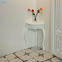 ✔Dollhouse Corner End Table,Miniature White Furniture for 1/12 Scale Room Scene & Diorama Decoration