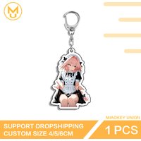 Astolfo Maid Uniform Key Chains Lovely Sitting Posture Acrylic HD Pattern Key Holders Suitable For Bag Ornament Giftidea