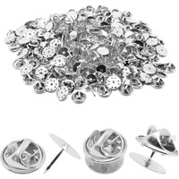 50Sets Blank Scatter Butterfly Clutch Pin Holder Enamel Locking Backs Tie Tacks Jewelry Pin Backings Clasp for Brooch Lapel Hat