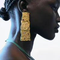 New Multi Layered Spliced Irregular Geometry Earrings for Women's Retro Fashion Dangle Earrings Banquet Jewelry AccessoriesZAA