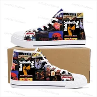 Black Heavy Metal Band Sabbath High Top High Quality Sneakers Men Women Teenager Canvas Sneaker Casual Couple Shoes Custom Shoes