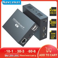 2026 Navceker HDMI KVM Extender Over IP RJ45 Ethernet Network KVM Extender USB HDMI 200M Over UTP/STP KVM Extender CAT5 CAT6
