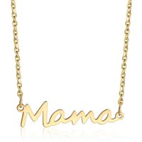 XUNYUE Mama Letter Pendant Necklace for Women Stainless Steel Neck Chain Choker Trendy Family Jewelry Mother's Day Gift for Mom