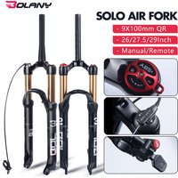 BOLANY MTB Bike Fork Solo Air Bicycle Front Suspension 26/27.5/29inch Straight/Tapered Tube Lockout Magnesium Alloy QuickRelease