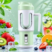 Portable Juicer Cup Digital Display Electric Juicer Cup Cordless Smoothie Blender Ice-Crushing Drink Creator Pour Spout