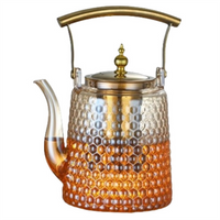 SHGO-Großes Loch Topf Hohe Borosilikatglas Hammer Topf Kupfer Griff Retro Kochende Teekanne Große Wasserkocher Kapazität