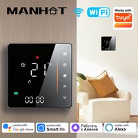 MANHOT WiFi Smart Heating Thermostat Electric Floor Water/Gas Boiler Heating Controller Compatible Smart Life Alexa Google Home