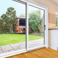 Household Entrance Wind Proof Sliding Patio Door Aluminum Sliding Glass Doors with Lock Design Save Space Manual Sliding Doors