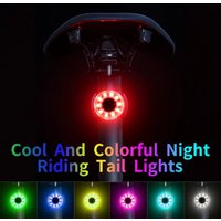 ANTUSI Fahrrad-Rücklicht, Sattel, Sattel, Fahrrad-Rücklicht, USB-Aufladung, wasserdichtes Rücklicht, 7-farbiges Fahrradzubehör, Q1