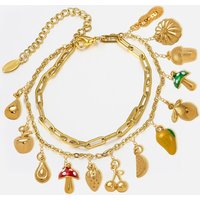 Pendant Charms For DIY Making Y2K Cute Fruit Mushroom Cherries Avocados Lemons Stainless Steel Gold Color Women Accessories Gift