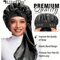 1pc Smooth Nightcap for Long Hair Essential Hair Care Long Satin Bonnet Soft Large Braided Sleeping Hat Hair Styling Tool