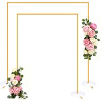 2 SZT. Złoty Metalowy Kwadratowy Stojak na Łuk Balonowy 1,5×2M/2×2M Wielokrotnego Użytku Rama Tła Ślubnego na Urodziny, Baby Shower, Boże Narodzenie, Dekoracja Ogrodu
