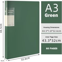 A3 Clear Book Multicolor Transparent Inner Page Document Storage File Bag 20/40/60 Pages Big Size Folder Musical Score