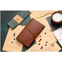 Tn hand journal pu cowhide hand journal two books lined pages, simple notebook, school and office retro notebook retro